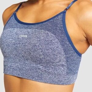 Gymshark Navy Marl/Light Gray Flex Strappy Sports Bra
